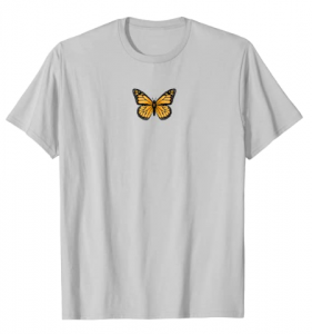 Classic Black and Orange Monarch Butterfly Icon Emoji T-Shirt